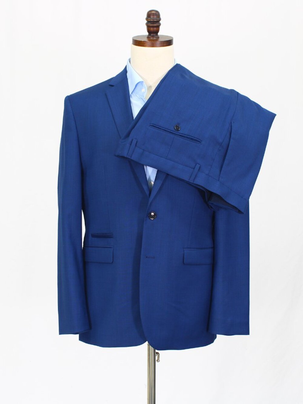Express 42R 34x31 Blue Full Suit 2-Button Solid R846